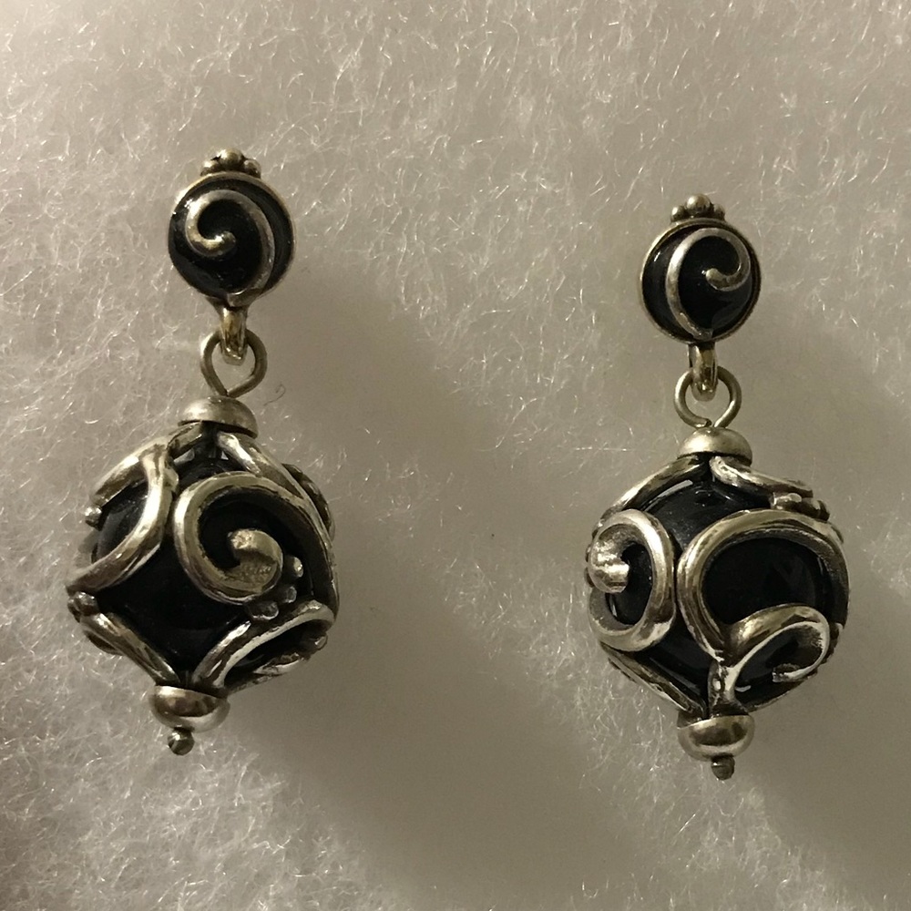 Brighton Earrings Black Dangle